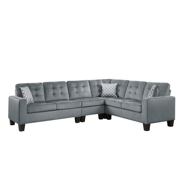 Lantana 2-Piece Reversible Sectional in Gray - 9957GY*SC - FAMSA Furniture (TX)