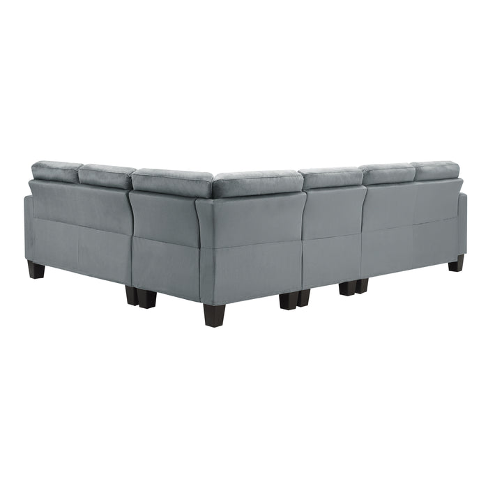 Lantana 2-Piece Reversible Sectional in Gray - 9957GY*SC - FAMSA Furniture (TX)