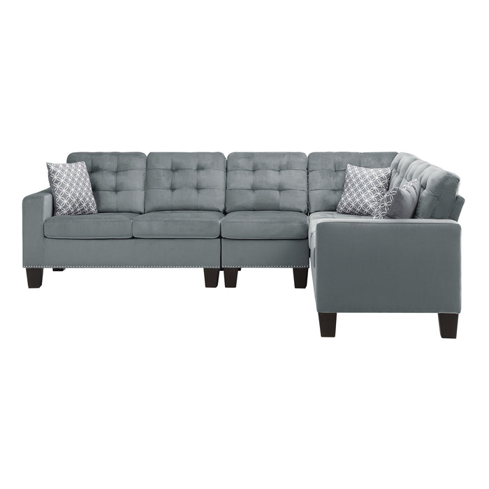 Lantana 2-Piece Reversible Sectional in Gray - 9957GY*SC - FAMSA Furniture (TX)