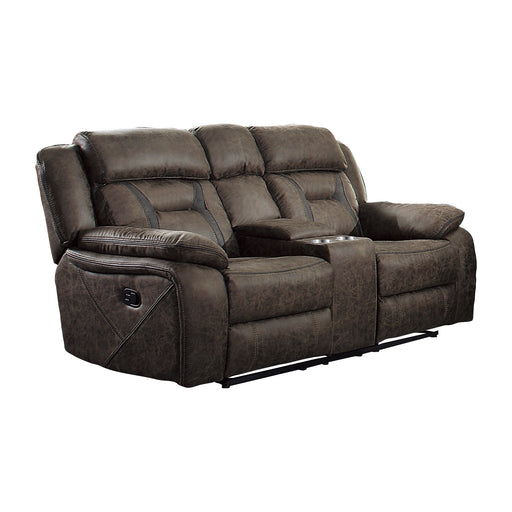 Madrona Hill Double Reclining Loveseat with Center Console in Brown - 9989DB-2 - FAMSA Furniture (TX)