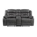 Madrona Hill Double Reclining Loveseat with Center Console in Gray - 9989GY-2 - FAMSA Furniture (TX)