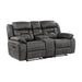 Madrona Hill Double Reclining Loveseat with Center Console in Gray - 9989GY-2 - FAMSA Furniture (TX)