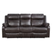 Yerba Double Lay Flat Reclining Sofa with Center Drop-Down Cup Holders in Brown - 9990DB-3 - FAMSA Furniture (TX)