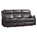 Yerba Double Lay Flat Reclining Sofa with Center Drop-Down Cup Holders in Brown - 9990DB-3 - FAMSA Furniture (TX)