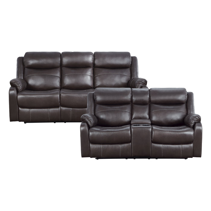 Yerba 2pc Set: Sofa, Love in Brown - 9990DB*2 - FAMSA Furniture (TX)