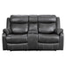 Yerba Double Lay Flat Reclining Loveseat with Center Console in Gray - 9990GY-2 - FAMSA Furniture (TX)