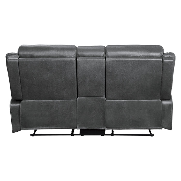 Yerba Double Lay Flat Reclining Loveseat with Center Console in Gray - 9990GY-2 - FAMSA Furniture (TX)
