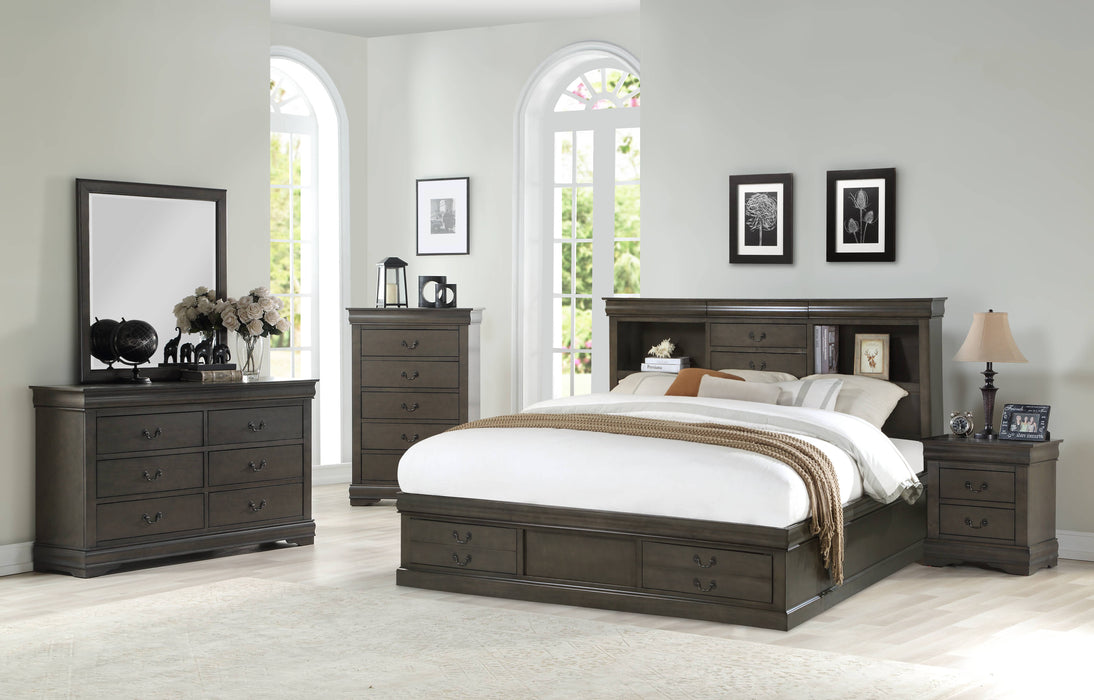 Louis Philippe III Queen Bed w/Storage - Image 11