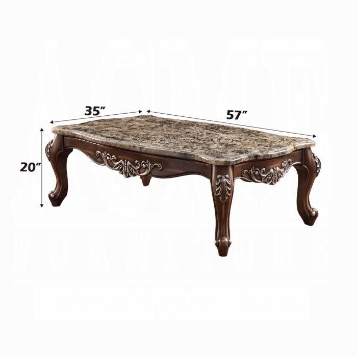 Latisha Marble & Antique Oak Coffee Table - FAMSA Furniture (TX)