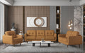 Radwan Camel Leather Sofa - FAMSA Furniture (TX)