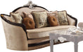 Acme Furniture Ernestine Loveseat with 6 Pillows in Tan and Black 52111 - FAMSA Furniture (TX)