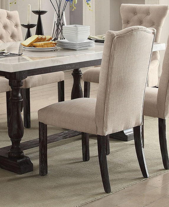 Acme Furniture Gerardo Upholstered Side Chair in Beige and Espresso (Set of 2) 60822 - FAMSA Furniture (TX)