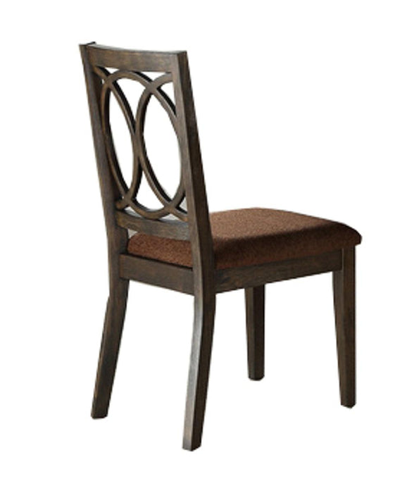 Acme Furniture Jameson Side Chair (Set of 2) in Brown Fabric & Espresso 62322 - FAMSA Furniture (TX)