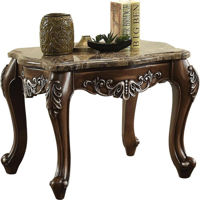 Acme Furniture Latisha End Table in Marble/Antique Oak 82147 - FAMSA Furniture (TX)