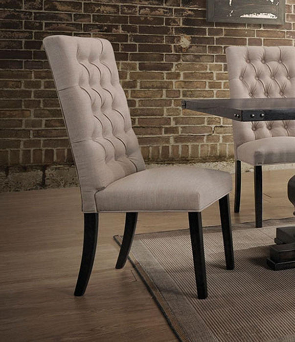 Acme Furniture Morland Upholstered Side Chair in Vintage Black/ Tan (Set of 2) 74647 - FAMSA Furniture (TX)