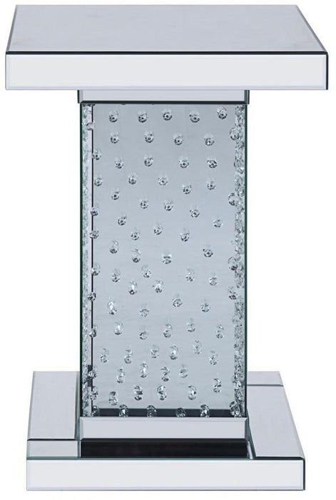 Acme Furniture Nysa End Table in Mirrored & Faux Crystals 81412 - FAMSA Furniture (TX)