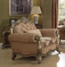 Acme Ragenardus Chair with 1 Pillow in Fabric & Vintage Oak 56032 - FAMSA Furniture (TX)