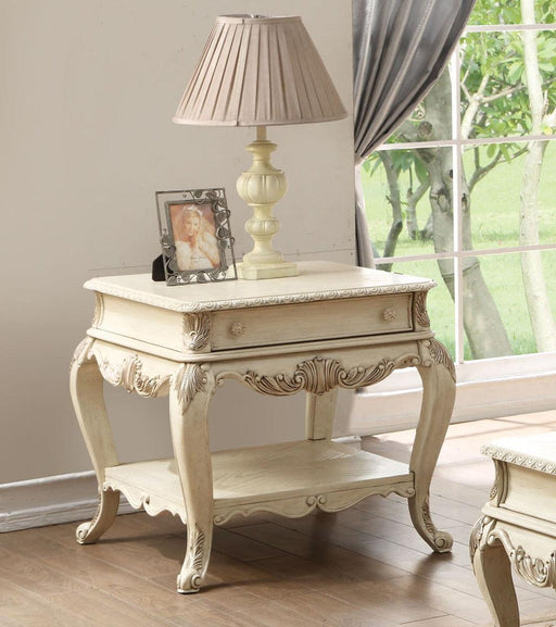 Acme Ragenardus End Table in Antique White 86022 - FAMSA Furniture (TX)