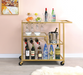 Adamsen Champagne & Mirror Serving Cart - FAMSA Furniture (TX)