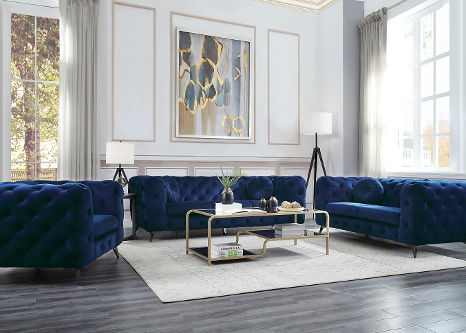 Atronia Blue Fabric Sofa - FAMSA Furniture (TX)