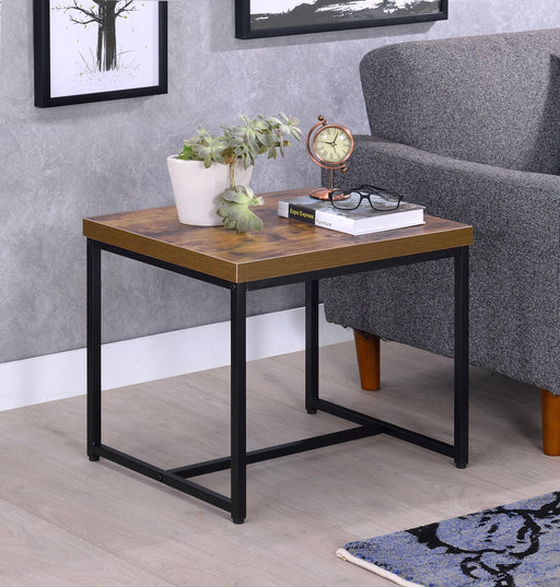 Bob Weathered Oak & Black End Table - FAMSA Furniture (TX)