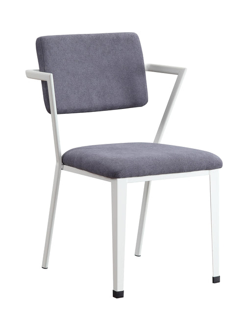 Cargo Gray Fabric & White Chair - FAMSA Furniture (TX)