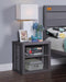 Cargo Gunmetal Nightstand (USB) - FAMSA Furniture (TX)