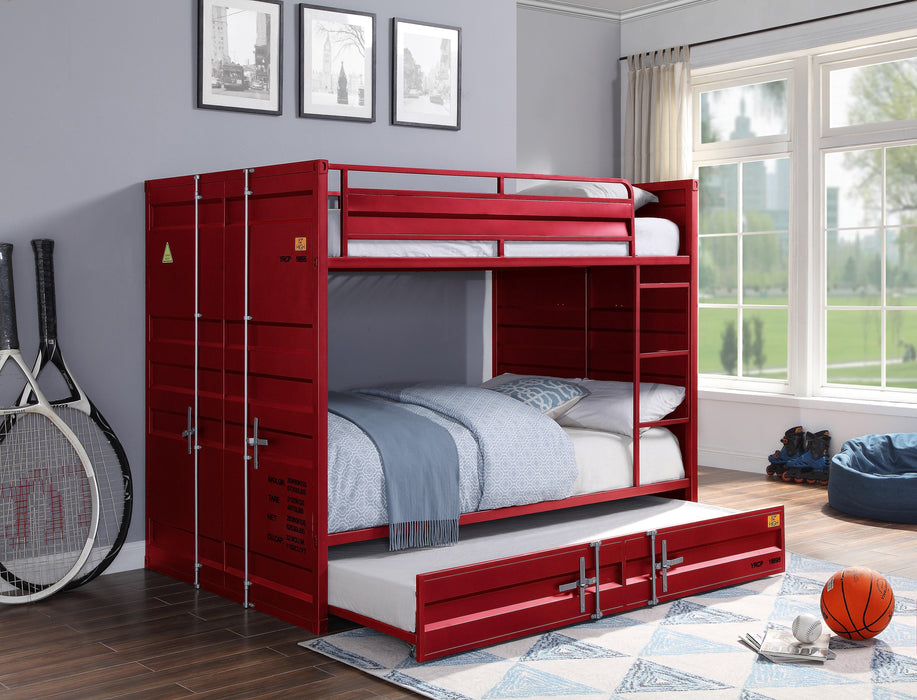 Cargo Red Bunk Bed (Full/Full) - FAMSA Furniture (TX)