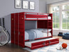 Cargo Red Bunk Bed (Full/Full) - FAMSA Furniture (TX)