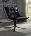 Carney Vintage Blue Top Grain Leather Accent Chair - FAMSA Furniture (TX)