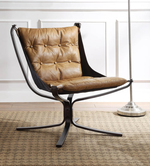Carney Coffee Top Grain Leather Accent Chair - FAMSA Furniture (TX)