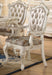 Chantelle Rose Gold PU & Pearl White Arm Chair - FAMSA Furniture (TX)