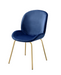 Chuchip Blue Velvet & Gold Side Chair - FAMSA Furniture (TX)
