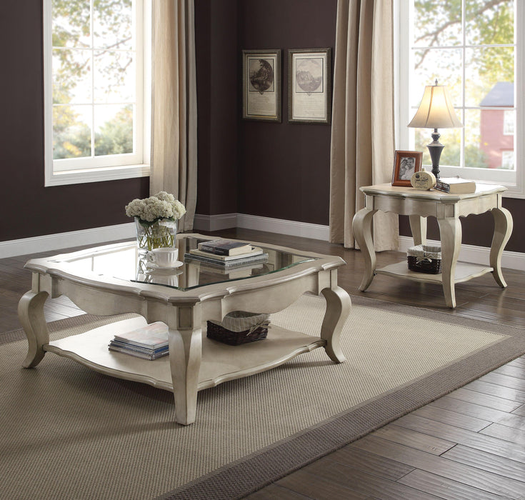 Chelmsford Antique Taupe & Clear Glass Coffee Table - FAMSA Furniture (TX)