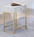 Coleen White & Brass Side Table - FAMSA Furniture (TX)