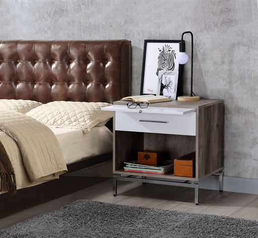 Cistus Weathered Gray Oak & White Accent Table - FAMSA Furniture (TX)