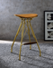 Dragea Whiskey PU & Gold Bar Stool - FAMSA Furniture (TX)