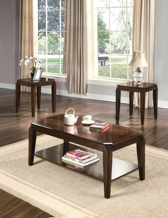 Docila Walnut Coffee/End Table Set (3Pc Pk) - FAMSA Furniture (TX)