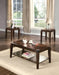 Docila Walnut Coffee/End Table Set (3Pc Pk) - FAMSA Furniture (TX)