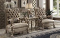 Dresden Bone Velvet & Gold Patina Chair & 1 Pillow - FAMSA Furniture (TX)