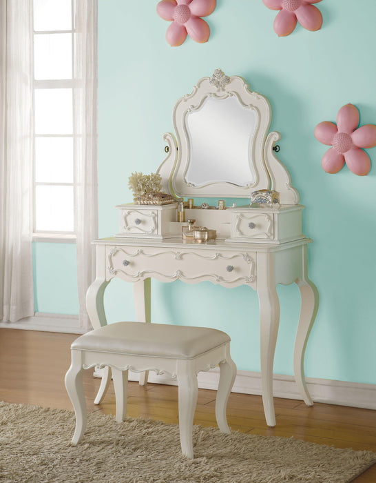 Edalene Pearl White Vanity & Mirror - FAMSA Furniture (TX)