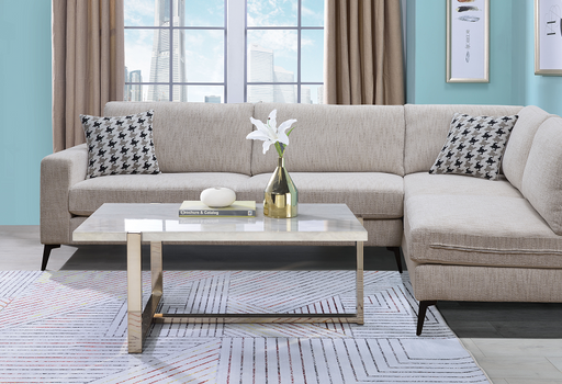 Feit Faux Marble & Champagne Coffee Table - FAMSA Furniture (TX)
