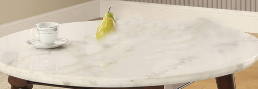 Gasha White Marble & Walnut Coffee Table - FAMSA Furniture (TX)
