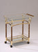 Helmut Gold Plated & Clear Glass - Tempered Serving Cart - FAMSA Furniture (TX)