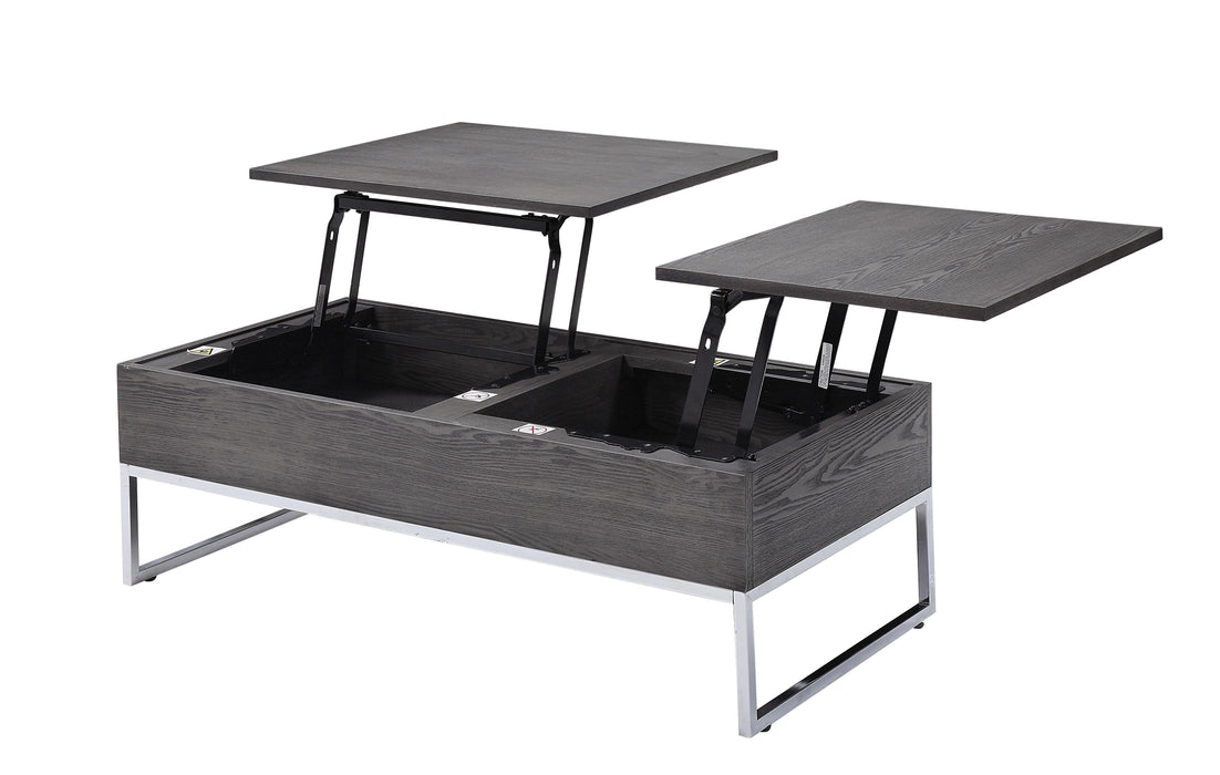 Iban Gray Oak & Chrome Coffee Table - FAMSA Furniture (TX)