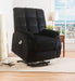 Ipompea Black Velvet Recliner w/Power Lift & Massage - FAMSA Furniture (TX)