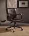 Joslin Distress Chocolate Top Grain Leather Office Chair - FAMSA Furniture (TX)