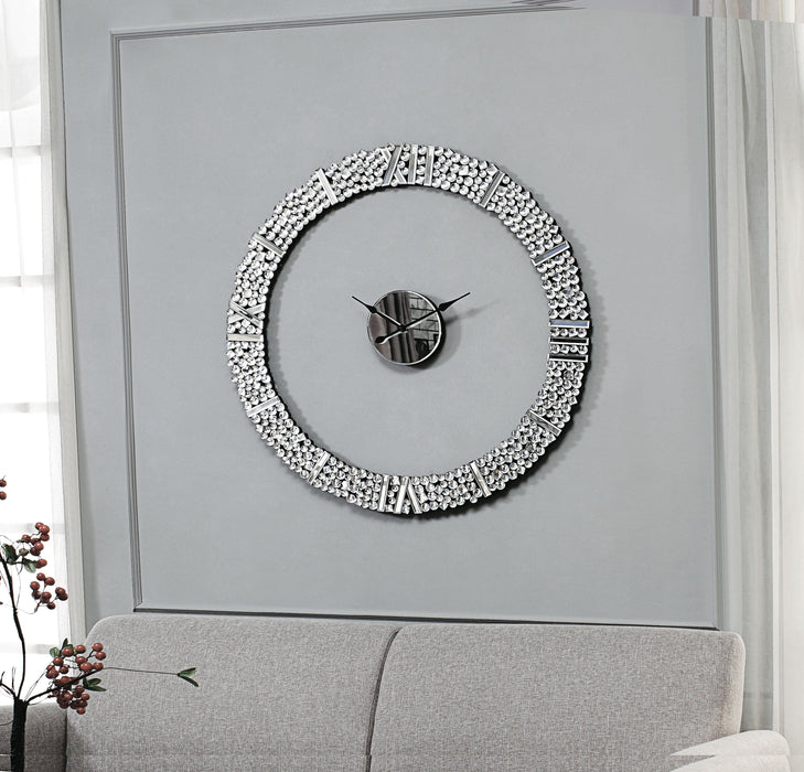 Kachina Mirrored & Faux Gems Wall Clock - FAMSA Furniture (TX)