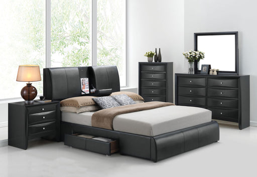 Kofi Black PU Eastern King Bed - FAMSA Furniture (TX)