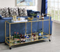 Kenda Clear Glass, Mirrored & Gold Serving Cart - FAMSA Furniture (TX)